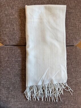 Indigo Light Blue Fringe Scarf Wrap